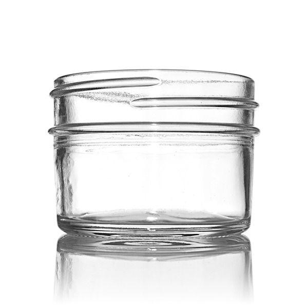 4oz (120ml) Flint (Clear) Glass Jelly Jam Round Glass Jar - 70-450 Neck