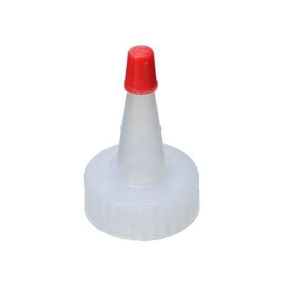 28-400 Natural Plastic Spout Closure with Red Tip Cover (0.030