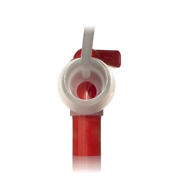 28mm Red and Natural HDPE Aeroflow Tap - 1.6